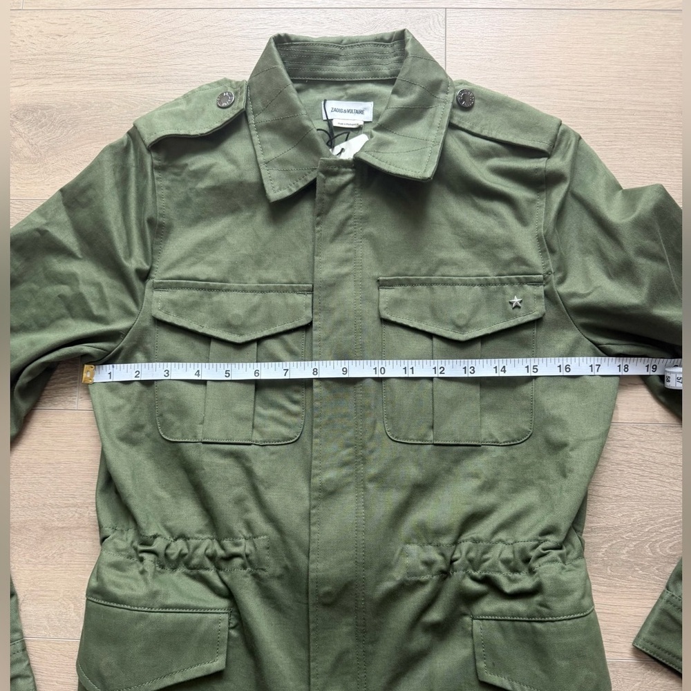BNWT Zadig & Voltaire Kayak Amour Military Green Utility Jacket - Size XS - Picture 9 of 10